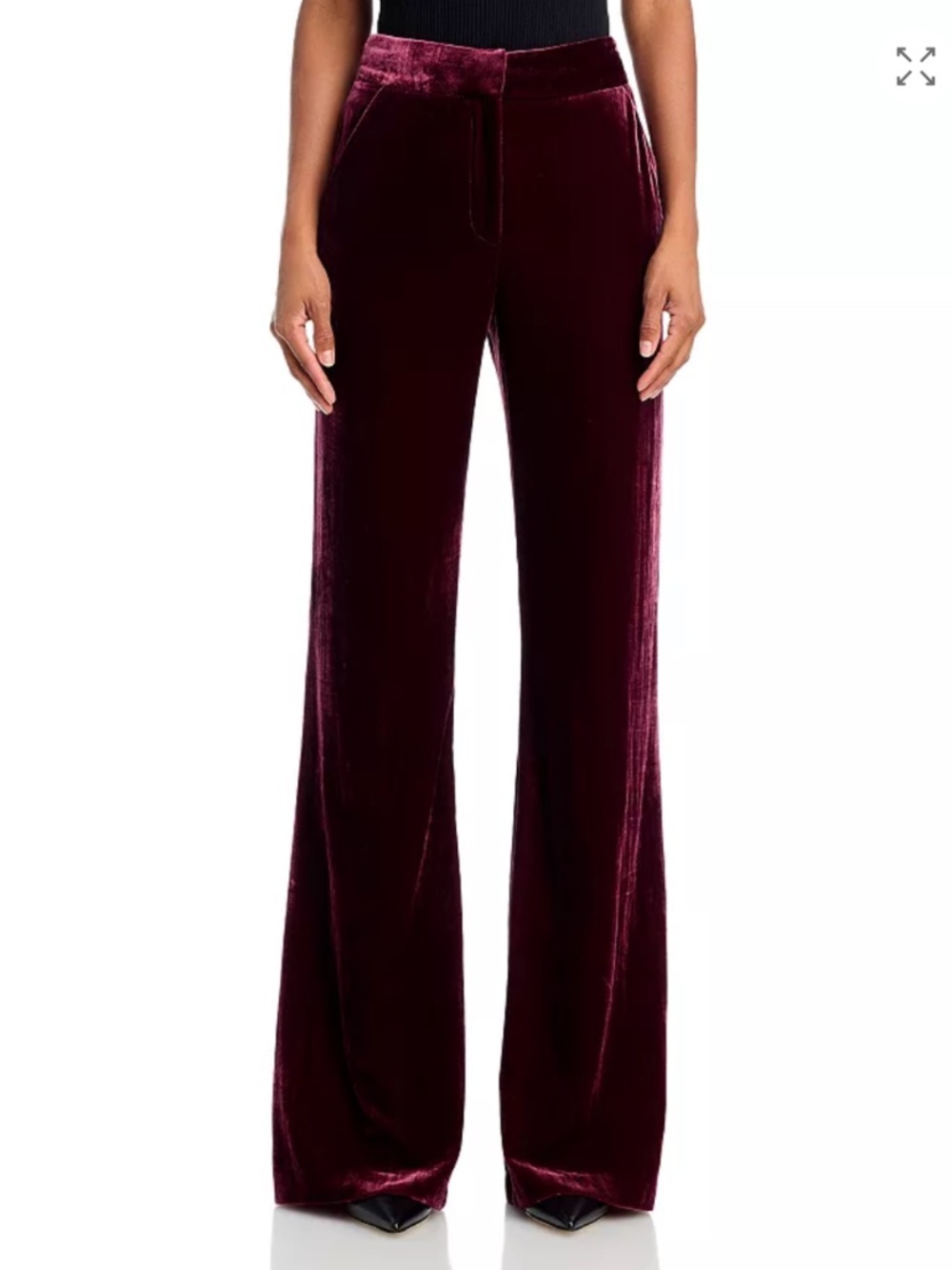 VERONICA BEARD Lebone Velvet High Rise Flare Pants Merlot Burgundy Size 14 NWT